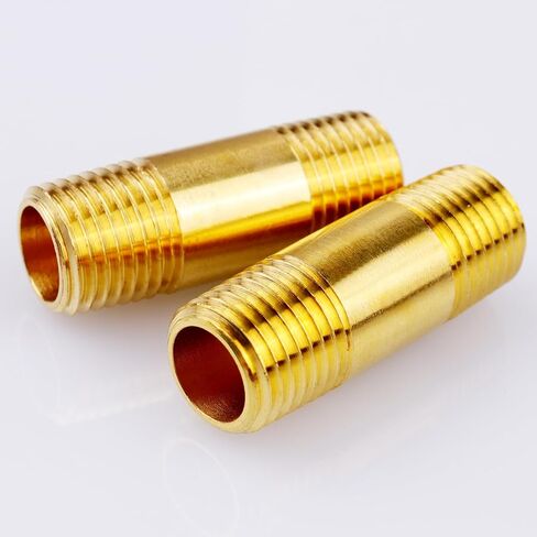 تركيبات أنابيب الحلمة النحاسية 1/4 بوصة، موصل مستقيم موسع خيط ذكر 1/4 بوصة NPT x 1/4 بوصة NPT، طول 1-1/2 بوصة 1000 رطل لكل بوصة مربعة (عبوتان) in Kuwait