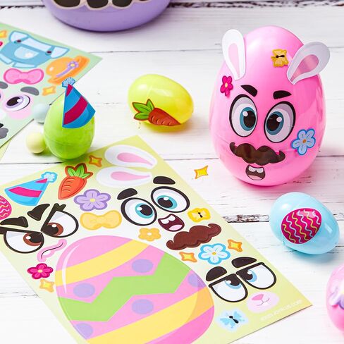 JOYIN 24 PCS Easter Mix and Match Make a Face Animal Stickers with Easter Egg Themed Pig, Bunny, Chicken, Cow, Sheep, Duck Party Favor Supplies, Art and Craft in Saudi Arabia