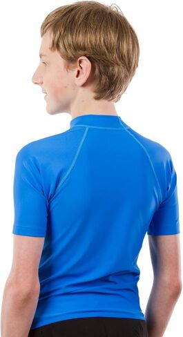 XCEL Boy's 4-Way Stretch Fabric Short Sleeve Rashguard, Deep Red/Deep Red-White Floral in Saudi Arabia