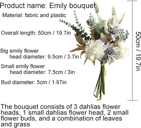 Artificial Silk Flowers for Home Decor and Wedding, Faux Flower Dining Table Centerpiece. Artificial Plants Dahlia Flower Arrangement. Silk Flowers for Decoration in Kuwait