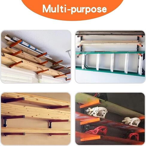 رفوف تنظيم خشبية مثبتة على الحائط من Ultrawall، رفوف معدنية لتخزين الخشب مع 3 مستويات - للاستخدام الداخلي والخارجي، عبوتان in Kuwait