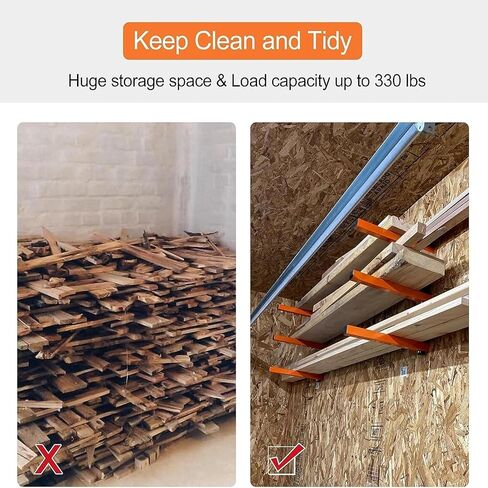 رفوف تنظيم خشبية مثبتة على الحائط من Ultrawall، رفوف معدنية لتخزين الخشب مع 3 مستويات - للاستخدام الداخلي والخارجي، عبوتان in Kuwait