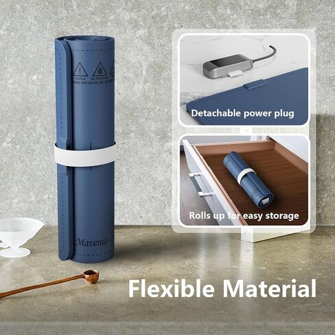 【Upgrade】Electric Warming Tray- Detachable Power Plug For Easier Cleaning- Full Surface Heating- Nano Silicone Material, 3 Temperature Settings- For Buffet, Home Party, Dinner, Compact Food Warmer in Saudi Arabia