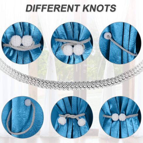 2 Pack Magnetic Curtain Tiebacks Drapery Holdbacks for Curtains, Drapes, Living Room Office Decor, No Tools Required (Grey) (A Beige, 4) in Saudi Arabia