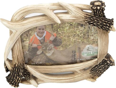 Rivers Edge Products 4x6 Picture Frame, Rustic Poly Resin Photo Frame for Hunting and Outdoors, Wall Hanging or Tabletop, Includes Glass Insert in Kuwait