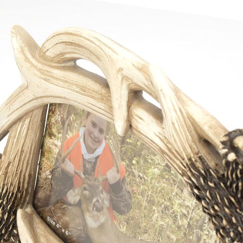 Rivers Edge Products 4x6 Picture Frame, Rustic Poly Resin Photo Frame for Hunting and Outdoors, Wall Hanging or Tabletop, Includes Glass Insert in Kuwait