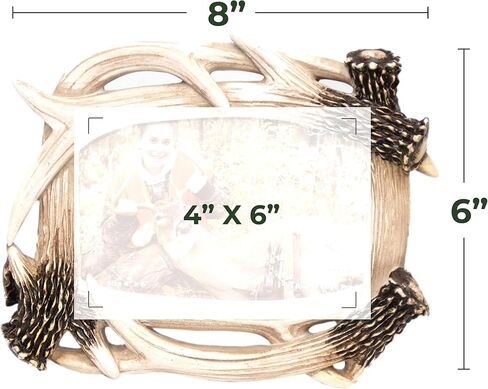 Rivers Edge Products 4x6 Picture Frame, Rustic Poly Resin Photo Frame for Hunting and Outdoors, Wall Hanging or Tabletop, Includes Glass Insert in Kuwait