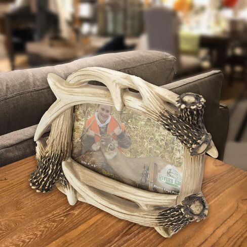Rivers Edge Products 4x6 Picture Frame, Rustic Poly Resin Photo Frame for Hunting and Outdoors, Wall Hanging or Tabletop, Includes Glass Insert in Kuwait