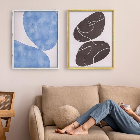 إطار أبيض ريفي مقاس 13 × 39 - إطار واحد، إطار ملصق مقاس 13 × 39 للأعمال الفنية والألغاز والصور وإطارات صور ملصقات الأفلام in Kuwait