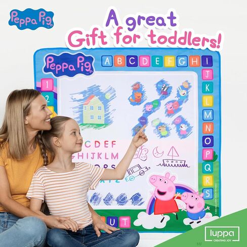 Kids Toys Water Doodle Mat - Peppa Pig Reusable Painting Writing Color Doodle Mat Drawing Board, Toddler Educational Toys for Age 3 and Up Year Old Girls & Boys (100cm x 100cm) in Saudi Arabia