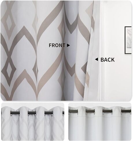 Easy-Going Printed Blackout Curtains for Bedroom, Gradient Line Color Noise Reduction Curtain Drapes, Light Blocking Thermal Insulated Grommet Curtain, 2 Panels, 52 x 63 in, Gray in Saudi Arabia