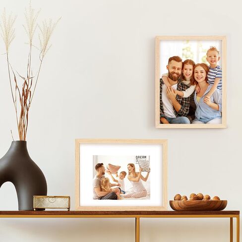 16x20 Oak Picture Frame with Mat for 11x14, Solid Wood Photo Frame for Wall Display, Unqiue Gift for Wedding Birthday Christmas (Oak, 1pc) in Saudi Arabia
