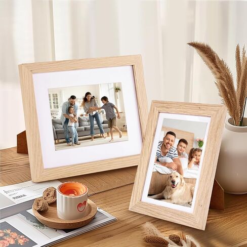 16x20 Oak Picture Frame with Mat for 11x14, Solid Wood Photo Frame for Wall Display, Unqiue Gift for Wedding Birthday Christmas (Oak, 1pc) in Saudi Arabia