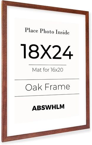 16x20 Oak Picture Frame with Mat for 11x14, Solid Wood Photo Frame for Wall Display, Unqiue Gift for Wedding Birthday Christmas (Oak, 1pc) in Saudi Arabia