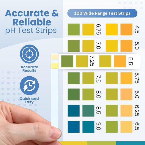 pH Test Strips for Urine & Saliva - 100 Strips, 4.5 to 9.0 ph Paper for Water & Body pH Testing - Acid Alkaline Litmus Paper pH Test Strips for Humans by PUREFIZ in Saudi Arabia