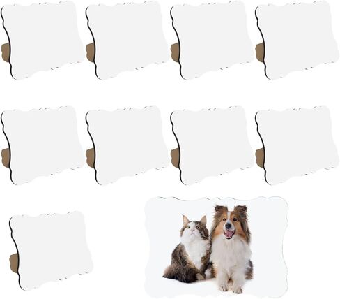 10 عبوات من إطارات الصور بالتسامي فارغة مع حامل مستطيل لنقل الحرارة MDF إطارات صور خشبية بالتسامي إطار لوحي هدايا صور شخصية للحرف اليدوية، 6 بوصة × 8 بوصة in Kuwait