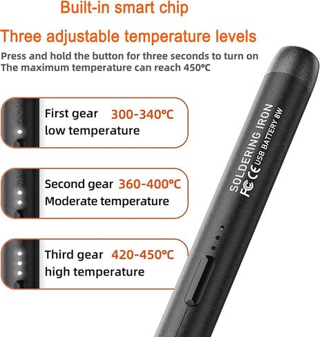 Mini Cordless Soldering Iron Kit,USB Wireless Electric Soldering Iron Pen 10-in-1,3 Temperature Adjustment,Portable and Rechargeable for Home Appliance Repair,Electronic Components,DIY (Blue)… in Saudi Arabia