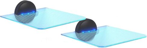 GALVANOX LED Wall Shelf with Built-in Lights, Cordless Illuminated Wall Mounted Floating Display Shelves for Accessories, Cool Color Changing Gamer Modes w/Remote (Clear Acrylic 10.5" x 9.8") in Saudi Arabia