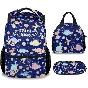 Dinosaur Backpacks Boys, Large Cute Backpack for School, Purple Lightweight Bookbag for Kids