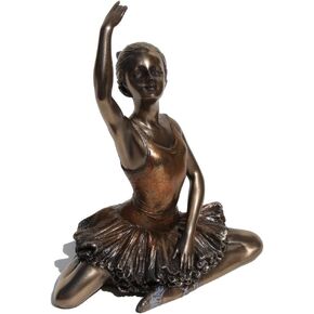 5.13 Inch Ballerina - Warming Up Cold Cast Bronzed Figurine
