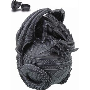 Pacific Giftware PTC 6.5 Inch Celtic Dragon Topped Orbe Jewelry/Trinket Box Figurine
