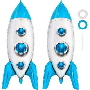 2 Pcs Large Rocket Balloons for Kids,Rocket Ship Balloon,Outer Space Foil Mylar Balloons for Kids Toys Baby Shower Universe Space Theme Birthday Party Decorations in Kuwait