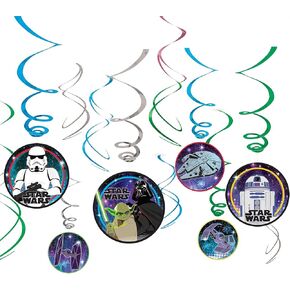 Swirl Hanging Decorations - 5" & 7" (Pack of 12) - Perfect for Themed Parties & Events, Disney Descendants 3