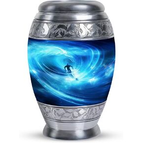 Surfer in Cosmic Wave Artwork - Ash Holders for Human Ashes - 3 Inch - Pack of 2 - Small Urns for Human Ashes - Mini Keepsake Urns - Burial Urns for Cremated Remains - Urn for Ashes Adult