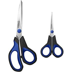 Kobalt 2pk Stainless Steel Scissors, Non Slip Grip, 8.5" & 5.5" Long