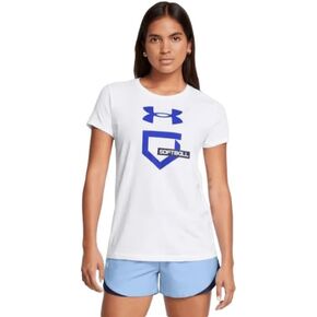 Under Armour Womens UA Softball Icon Graphic Short Sleeve, White, Small