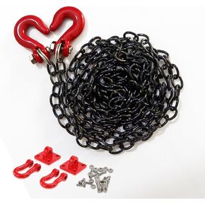 1/10 RC Car Decoration Accessories Metal Trailer Chain and Tow Hook Compatible with 1/10 RC4WD D90 Axial SCX10 RC Rock Crawler (Silver) in Kuwait