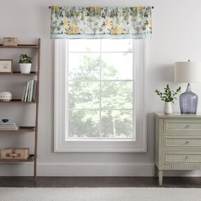 Waverly Peony Gardens Valances for Windows, Rod Pocket Window Valances, 100% Cotton Lined Valances for Windows in Bedroom, Kitchen, or Living Room, 1 Valance Curtain, 60 in x 16 in, Blue