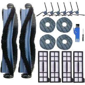 18 Pack Replacement Parts for Eufy X10 Pro Omni Vacuum Cleaner Accessories Kit, 2 Main Brush, 6 Side Brush, 4 Hepa Filters, 4 Mop Cloth Pads,1 Cleaning Brush, and 1 Screwdriver