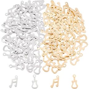 UNICRAFTALE Guitar and Musical Note Charms Stainless Steel Hollow Musical Instruments Shape Pendants Hypoallergenic Metal Charms for DIY Jewellery Making