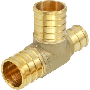 QYSU1341-OM PEX Barb Reducing Tee Pipe Fittings 3/4'' X 1" Brass, 1" X 3/4" X 1"