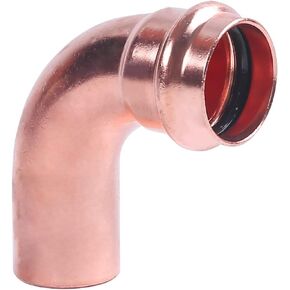 EZ-FLUID Plumbing Heavy Duty 1/2" FTG x Press LF Street Press Copper 90 Degree Elbow Pressure Copper Fittings with Propress Press Copper Pipe Connection for Residential,Commercial. (10)