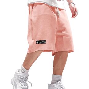 MakeMeChic Men's Plus Size Elastic Waist Drawstring Track Shorts Wide Leg Pocket Summer Walk Shorts