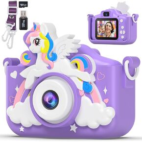 Qemixly Kids Camera Instant Print, Digital Selfie Camera with Photo Print - 32G TF Card&Reader&48MP Video Camcorder with Lanyard, Color Pens&Stickers&Photo Album&Print Paper(Bunny Pink)