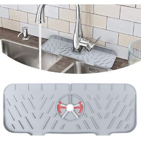 Faucet Handle Drip Catcher, Kitchen Sink Splash Guard, Silicone Faucet Handle Drip Catcher Tray, Silicone Faucet Mat, Faucet Drip Catcher for Kitchen, Bathroom, Bar
