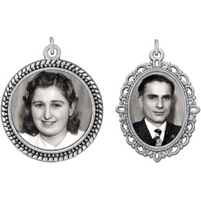 Vintage Set of 2 Bridal Wedding Bouquet Photo Charms Includes Bonus Photo Resizer Software
