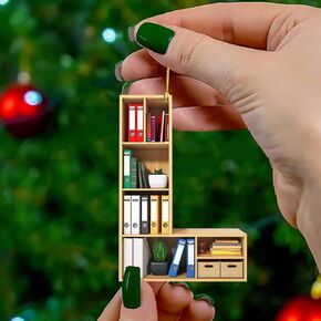 Christmas Number Letter Shaped Book Ornament, Book Lovers Librarian Ornament, Gift for Her Librarian Book Ornament, Lover Bookworm Acrylic Ornament,Book Lover Gift (Letter-A)