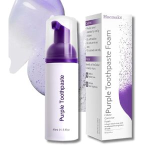 Purple Toothpaste for Teeth Whitening, Purple whitening Foam Toothpaste, Purple Toothpaste Whitening, Tooth Stain Removal Colour Corrector, Boosting Power with Purple Whitening Tooth Foam