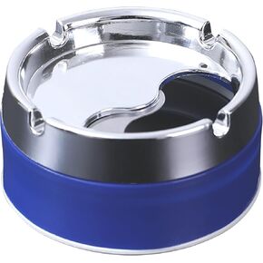 Round Cigarette Ashtray with Spinning Tray Stainless Steel Cigarette Ashtray Multifunctional Portable Ashtray with Lids Windproof Desktop Smoking Ash Tray for Home Office Car