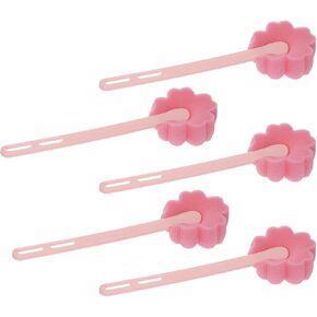 Mini Skater 5Pcs Pink Sponge Bottle Brush 17cm Long Handle Flower Shaped Cleaning Brushes for Reusable Water Bottles Containers Glasses