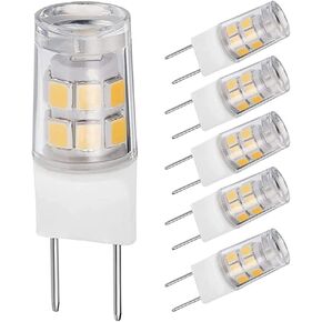 G8 Light Bulb, G8 GY8.6 Bi-pin Base LED, Not Dimmable T4 G8 Base Bi-pin Xenon JCD Type LED 120V 35W Halogen Replacement Bulb for Under Counter Kitchen Lighting (5-Pack) (Daylight White 6000k)