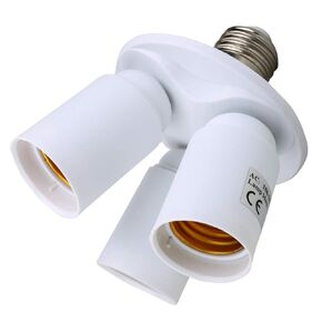 3 in 1 Standard LED Light Bulb Lamp Socket Adapter Splitter Heat-Resistant PBT E26 and E27 86V-240V Light Socket Splitter