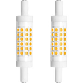 Bonlux Dimmable 78mm R7S LED Light Bulb - Double Ended J78 T3 R7S LED Floodlight - 5W (45W Halogen Bulb Equivalent) Warm White 3000K for Floor Lamp, Workshop Lighting (2-Pack)