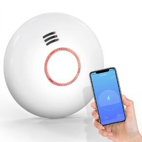 Jemay Wi-Fi Smoke Alarm Receive Alerts with App,Wireless Smart Smoke Detector with Auto Self-Check Function,Fire Alarm with Photoelectric Sensor,Replaceable Battery, 2.4G hz WiFi, not 5G, 4 Packs