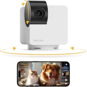Petcube Cam 360 Camera | Ultimate Interactive WiFi Pet and Home Security Pan-Tilt Camera with Phone App, 1080p HD Video, 360° Rotation, Night Vision, Smart Alerts for Home Surveillance in Saudi Arabia