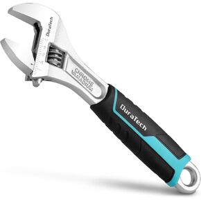 DURATECH 6-Inch Adjustable Wrench, Cr-V Steel Wrench, Wide Jaw Wrench, Metric & SAE Scales, for Home, Garage, Workshop and DIY in Kuwait